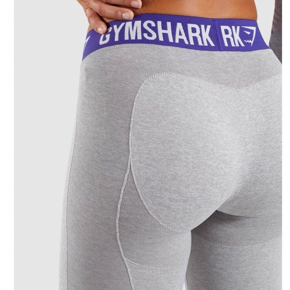 GYM SHARK Flex leggings - Light Grey Marl/Indigo - Picture 4 of 10